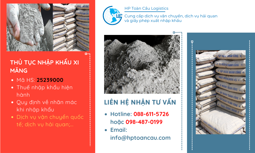 Thủ tục và thuế nhập khẩu xi măng