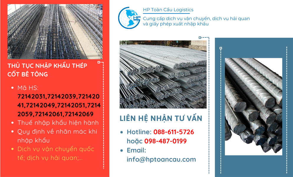 Thủ tục và thuế nhập khẩu thép cốt bê tông