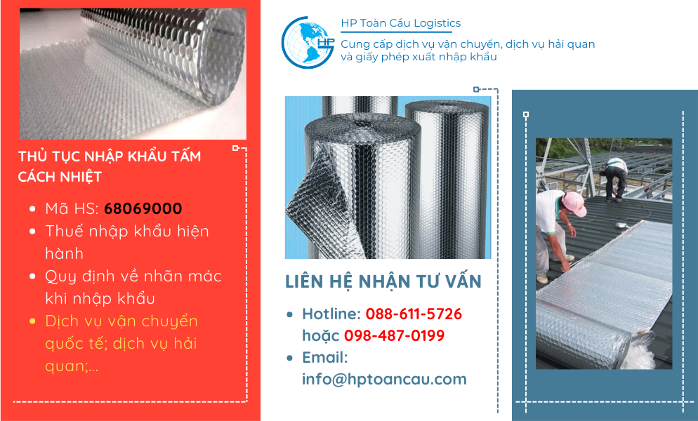 Thủ tục và thuế nhập khẩu tấm cách nhiệt