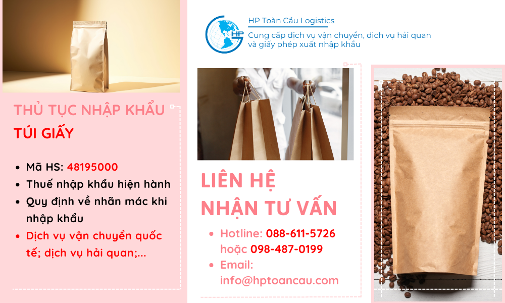 Thủ tục và thuế nhập khẩu Túi giấy