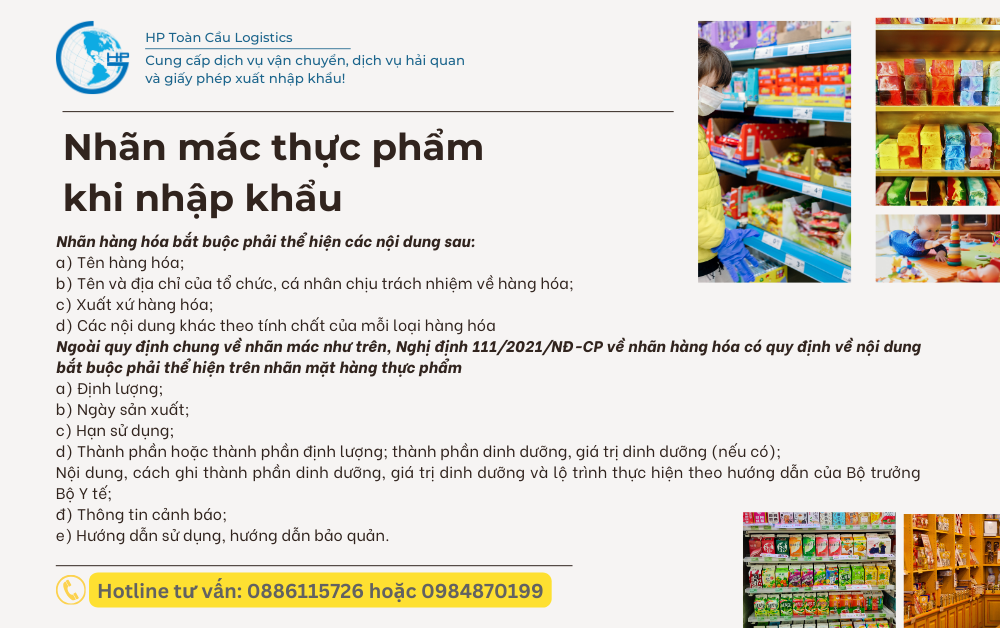 Nhãn mác thực phẩm khi nhập khẩu