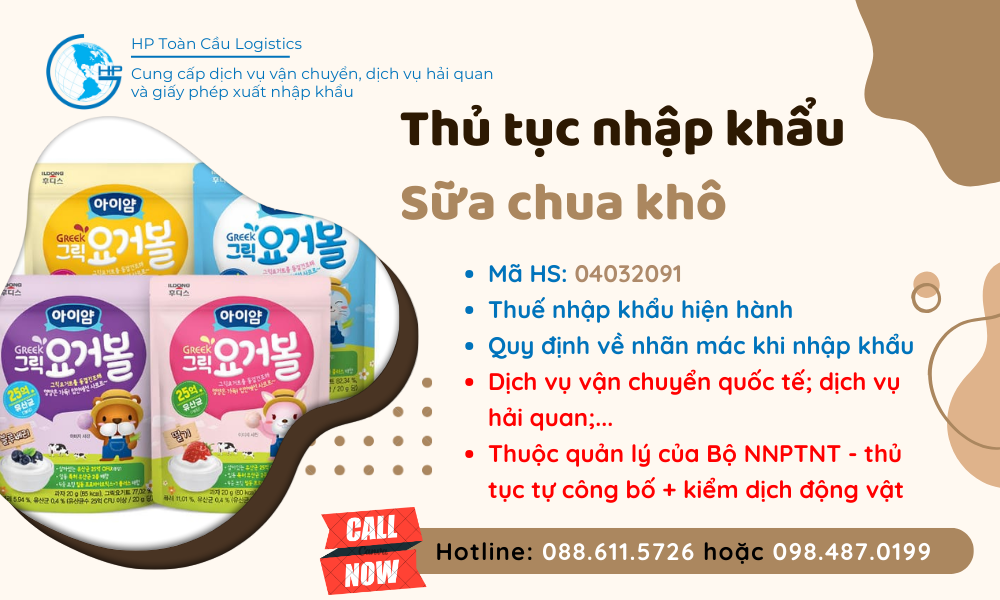 Thủ tục và thuế nhập khẩu Sữa chua khô