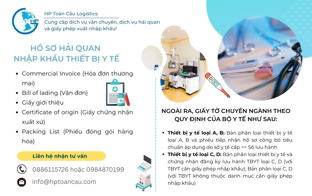 Hồ sơ hải quan nhập khẩu thiết bị y tế