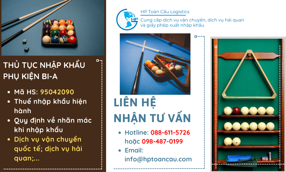 Thủ tục và thuế nhập khẩu phụ kiện bi-a