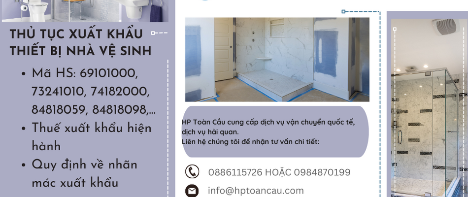 Thủ tục xuất khẩu thiết bị nhà vệ sinh