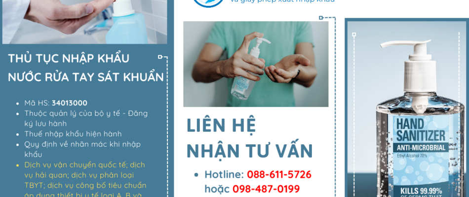 Thủ tục và thuế nhập khẩu Nước rửa tay sát khuẩn