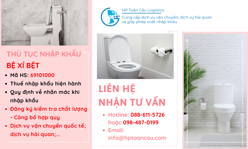 Thủ tục và thuế nhập khẩu Bệ xí bệt