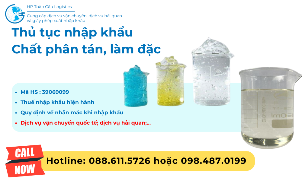 Thủ tục và thuế nhập khẩu chất phân tán