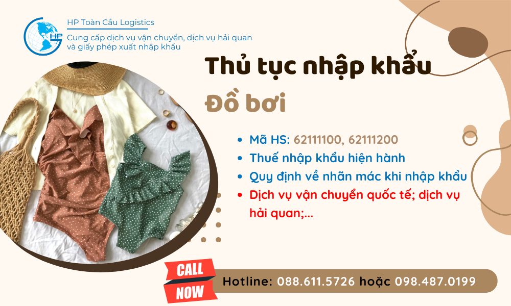 Thủ tục và thuế nhập khẩu Đồ bơi