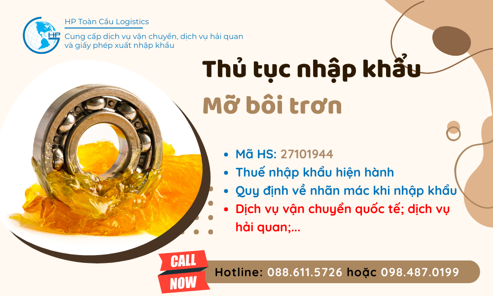 Thủ tục và thuế nhập khẩu Mỡ bôi trơn