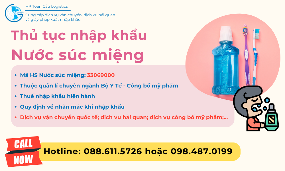 Thủ tục và thuế nhập khẩu Nước súc miệng