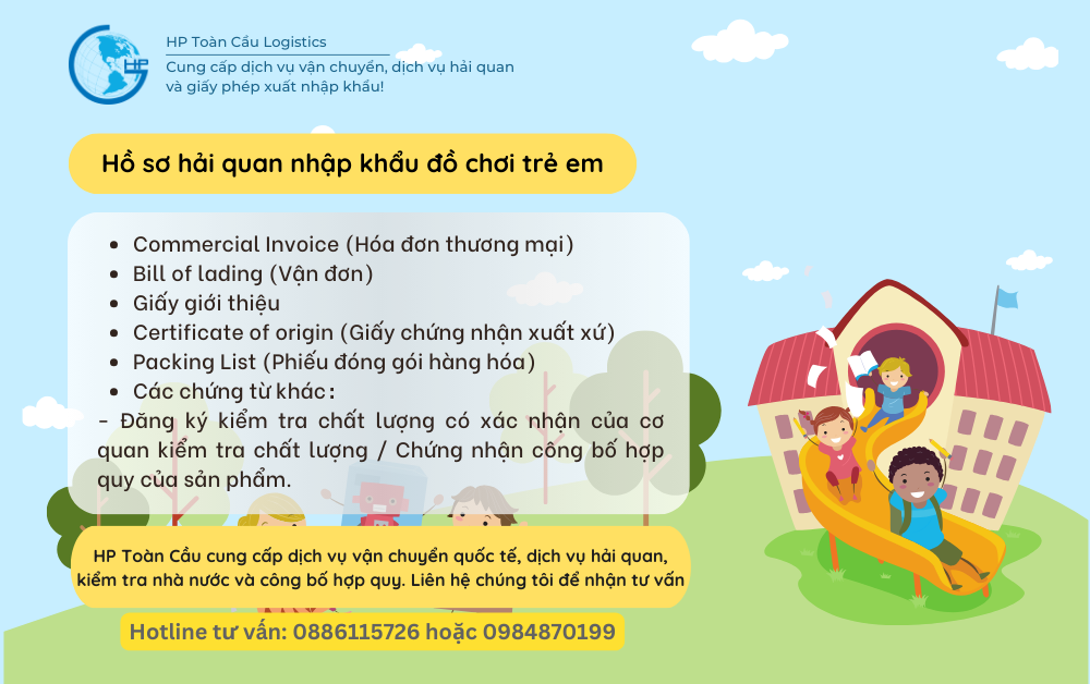 Hồ sơ hải quan nhập khẩu đồ chơi trẻ em