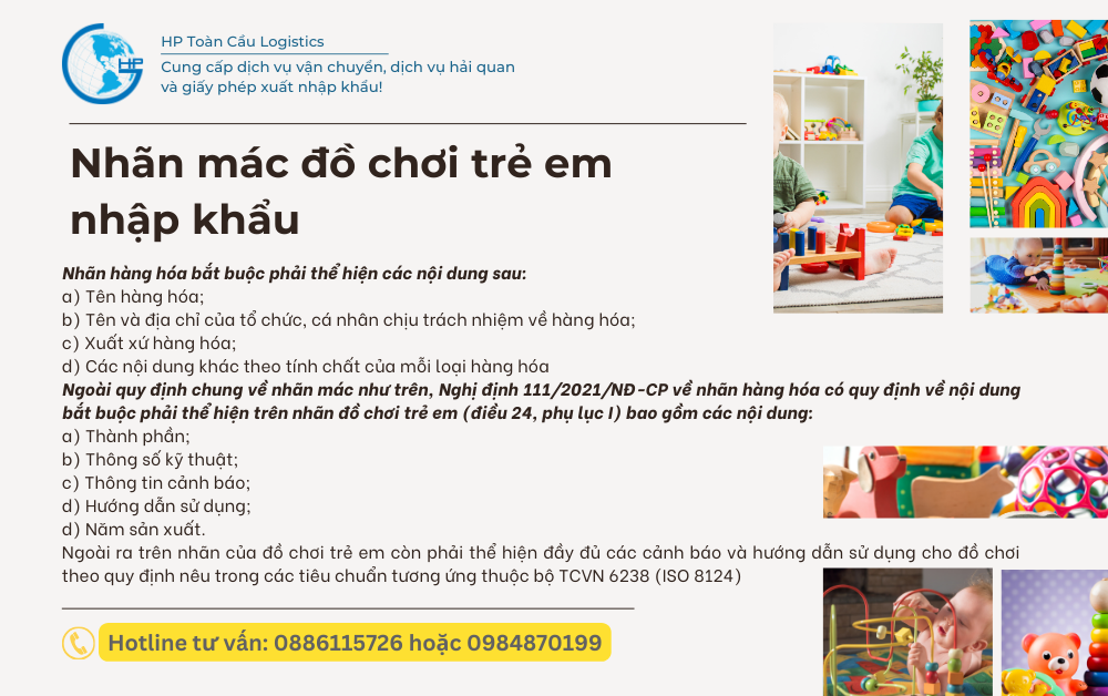 Nhãn mác đồ chơi trẻ em nhập khẩu